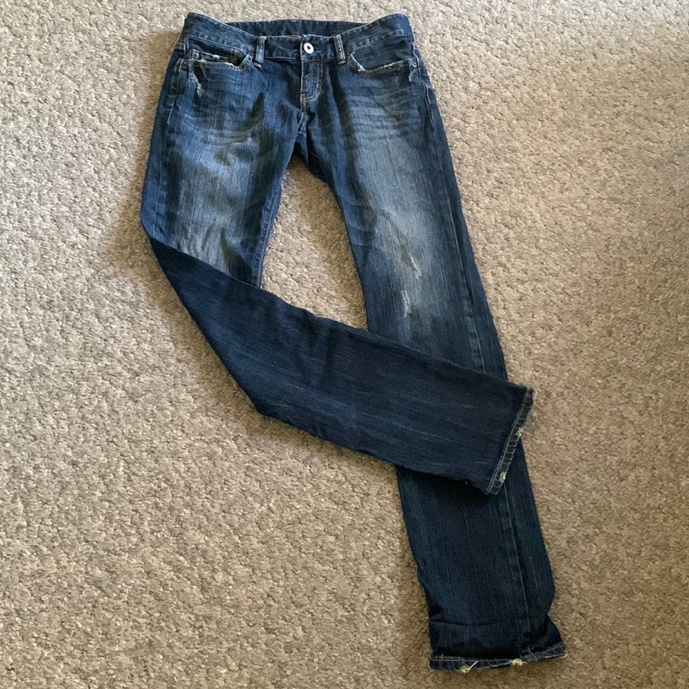 Uniqlo Distressed Dark Wash Jeans